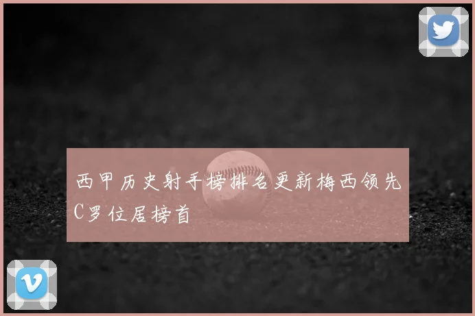 西甲历史射手榜排名更新梅西领先C罗位居榜首